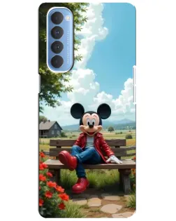 Чехол для OPPO Reno 4 Pro с картинкой «Микки на скамейке»