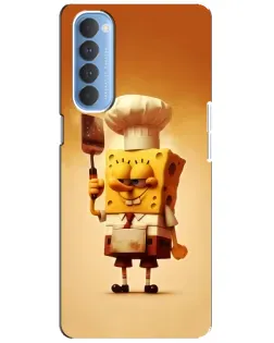 Чехол для OPPO Reno 4 Pro с картинкой «Губка Боб повар»