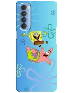 Чехол для OPPO Reno 4 Pro с картинкой «Спанч Боб и Патрик»