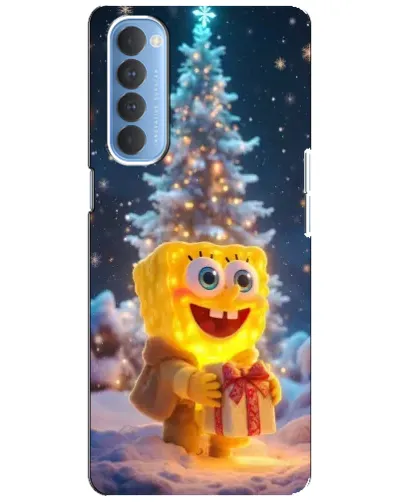 Чехол для OPPO Reno 4 Pro с картинкой «Рождественский Спанч Боб»