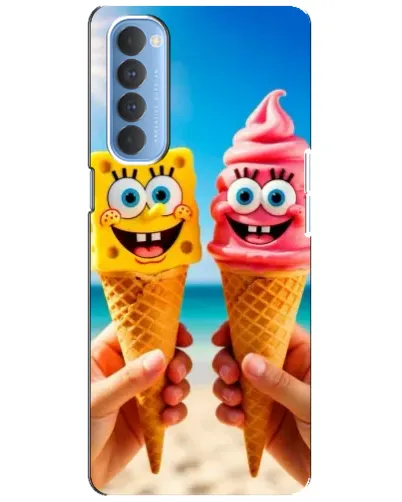 Чехол для OPPO Reno 4 Pro с картинкой «Спанч Боб мороженое»