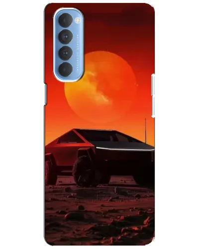 Чехол для OPPO Reno 4 Pro с картинкой «Cybertruck на Марсе»