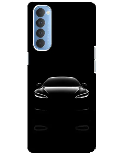 Чехол для OPPO Reno 4 Pro с картинкой «Силуэт Tesla Night»