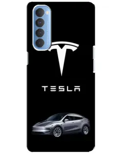 Чехол для OPPO Reno 4 Pro с картинкой «Tesla Model Y»