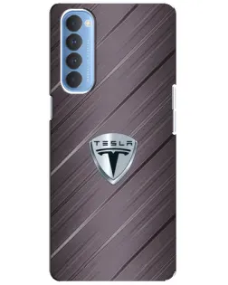 Чехол для OPPO Reno 4 Pro с картинкой «Металлическая текстура Tesla»