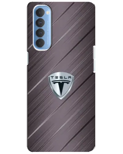 Чехол для OPPO Reno 4 Pro с картинкой «Металлическая текстура Tesla»