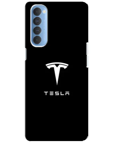Чехол для OPPO Reno 4 Pro с картинкой «Tesla White Logo»