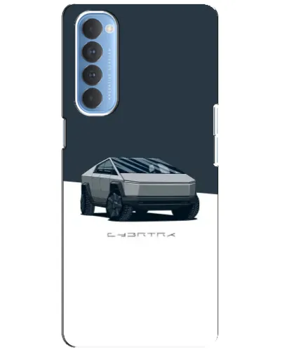Чехол для OPPO Reno 4 Pro с картинкой «Серебристый Cybertruck Tesla»