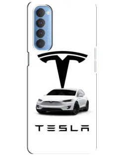 Чехол для OPPO Reno 4 Pro с картинкой «Tesla White Style»