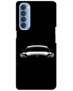 Чехол для OPPO Reno 4 Pro с картинкой «Фары Tesla Night»