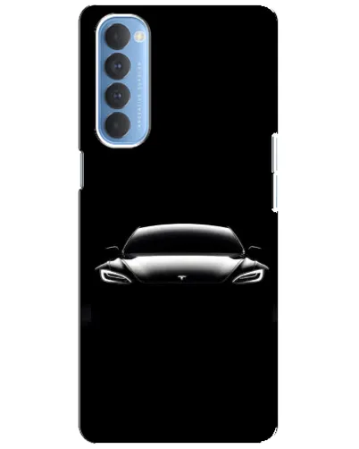 Чехол для OPPO Reno 4 Pro с картинкой «Фары Tesla Night»
