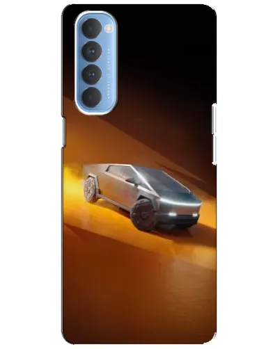 Чехол для OPPO Reno 4 Pro с картинкой «Cybertruck в пустыне»