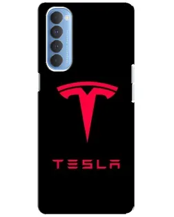 Чехол для OPPO Reno 4 Pro с картинкой «Tesla Red Logo»