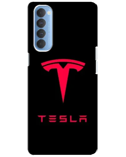 Чехол для OPPO Reno 4 Pro с картинкой «Tesla Red Logo»