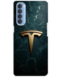 Чехол для OPPO Reno 4 Pro с картинкой «Мраморная Tesla Gold»