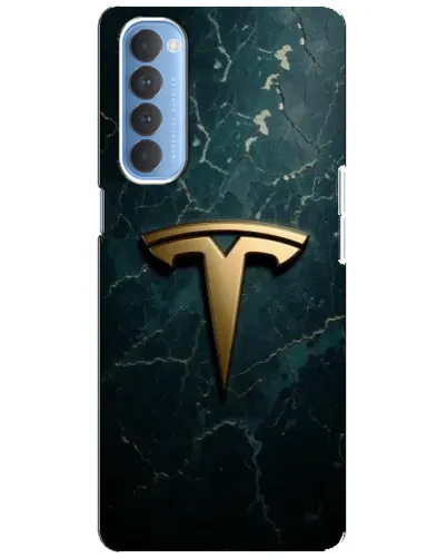 Чехол для OPPO Reno 4 Pro с картинкой «Мраморная Tesla Gold»