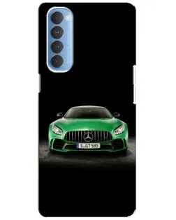 Чехол для OPPO Reno 4 Pro с картинкой «Mercedes — неоновый лого»