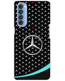 Чехол для OPPO Reno 4 Pro с картинкой «Mercedes — бирюзовый акцент»