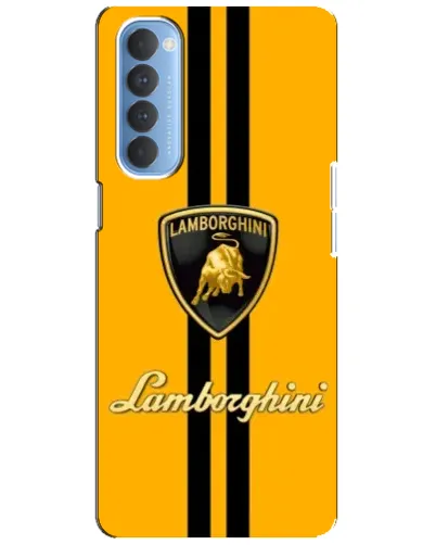 Чехол для OPPO Reno 4 Pro с картинкой «Lamborghini Stripe желтый»