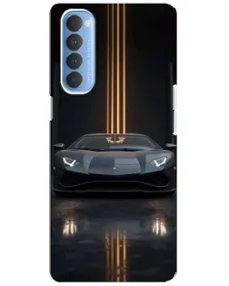 Чохол для OPPO Reno 4 Pro з картинкою «Lamborghini золоті лінії»