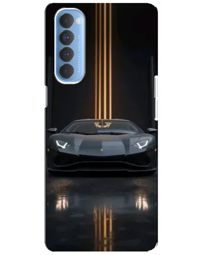 Чехол для OPPO Reno 4 Pro с картинкой «Lamborghini золотые линии»