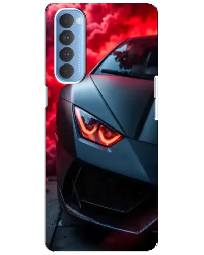 Чехол для OPPO Reno 4 Pro с картинкой «Lamborghini красное сияние»