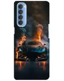 Чехол для OPPO Reno 4 Pro с картинкой «Lamborghini дымная эстетика»