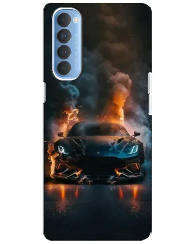 Чехол для OPPO Reno 4 Pro с картинкой «Lamborghini дымная эстетика»