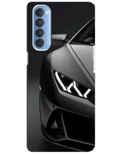 Чехол для OPPO Reno 4 Pro с картинкой «Lamborghini фары детализация»