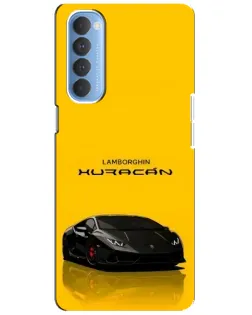 Чехол для OPPO Reno 4 Pro с картинкой «Lamborghini Huracan черный»