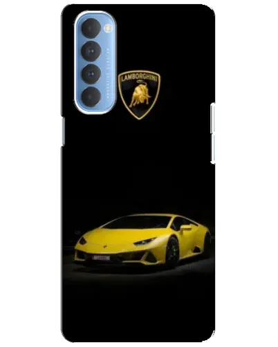 Чехол для OPPO Reno 4 Pro с картинкой «Lamborghini желтый акцент»