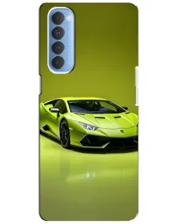 Чехол для OPPO Reno 4 Pro с картинкой «Салатовый Lamborghini Huracan»
