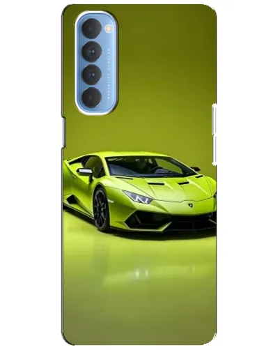 Чехол для OPPO Reno 4 Pro с картинкой «Салатовый Lamborghini Huracan»