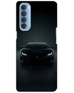 Чехол для OPPO Reno 4 Pro с картинкой «Черный Lamborghini Aventador»
