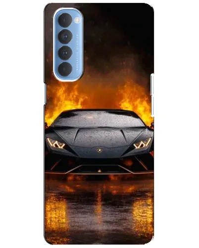Чехол для OPPO Reno 4 Pro с картинкой «Lamborghini в огне»