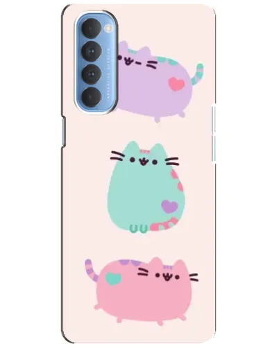 Чехол для OPPO Reno 4 Pro с картинкой «Pusheen трио»