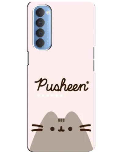Чехол для OPPO Reno 4 Pro с картинкой «Pusheen логотип»