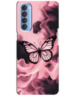Чехол для OPPO Reno 4 Pro с картинкой «Бабочка в дыму»