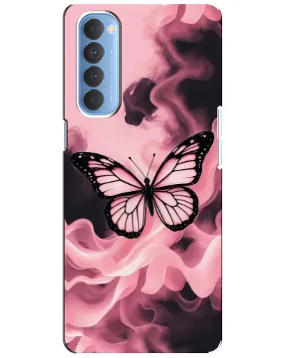 Чехол для OPPO Reno 4 Pro с картинкой «Бабочка в дыму»