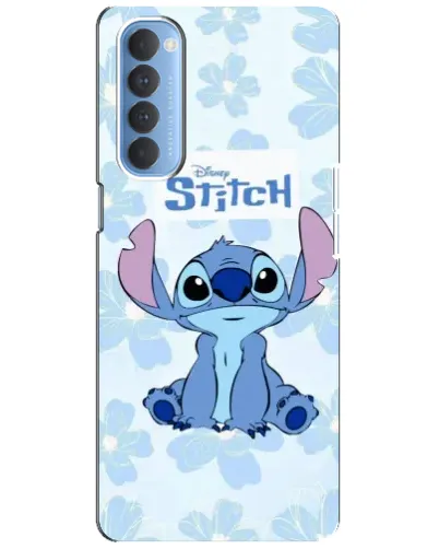 Чохол для OPPO Reno 4 Pro з картинкою «Stitch серед квітів»