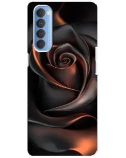 Чехол для OPPO Reno 4 Pro с картинкой «Шелковая черная роза»