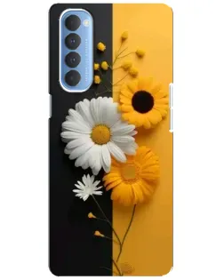 Чехол для OPPO Reno 4 Pro с картинкой «Подсолнух и ромашка»