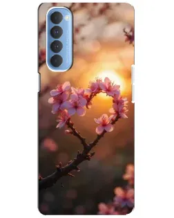 Чехол для OPPO Reno 4 Pro с картинкой «Розовый цвет сердце на фоне заката» Чехол для OPPO Reno 4 Pro с картинкой «Розовый цвет сердце на фоне заката»