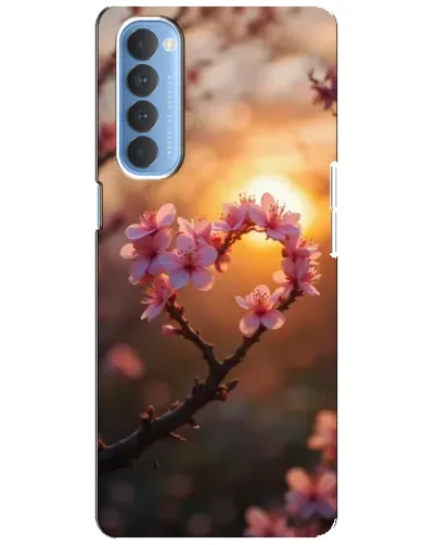 Чехол для OPPO Reno 4 Pro с картинкой «Розовый цвет сердце на фоне заката» Чехол для OPPO Reno 4 Pro с картинкой «Розовый цвет сердце на фоне заката»