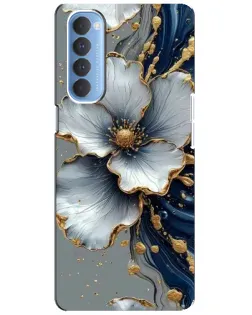 Чехол для OPPO Reno 4 Pro с картинкой «Белый цветок и золотой флюид» Чехол для OPPO Reno 4 Pro с картинкой «Белый цветок и золотой флюид»