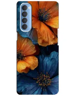 Чехол для OPPO Reno 4 Pro с картинкой «Яркая сине-оранжевая флора» Чехол для OPPO Reno 4 Pro с картинкой «Яркая сине-оранжевая флора»