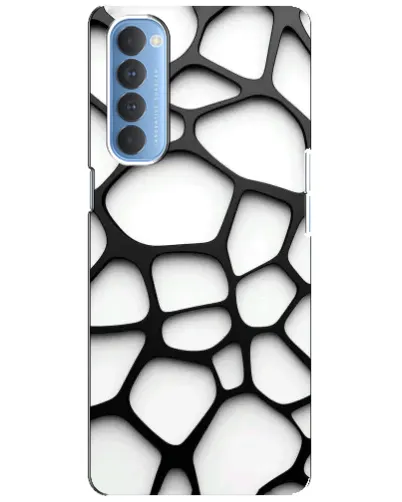 Чехол для OPPO Reno 4 Pro с картинкой «Белая объемная сетка» Чехол для OPPO Reno 4 Pro с картинкой «Белая объемная сетка»