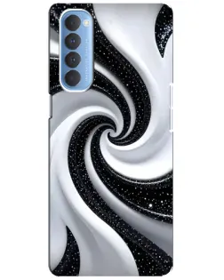 Чехол для OPPO Reno 4 Pro с картинкой «Черно-белая спираль»