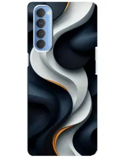 Чехол для OPPO Reno 4 Pro с картинкой «Объемные черно-белые ленты»