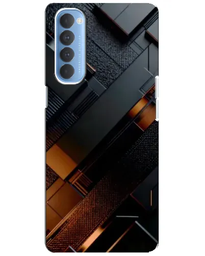 Чехол для OPPO Reno 4 Pro с картинкой «Черные геометрические блоки» Чехол для OPPO Reno 4 Pro с картинкой «Черные геометрические блоки»